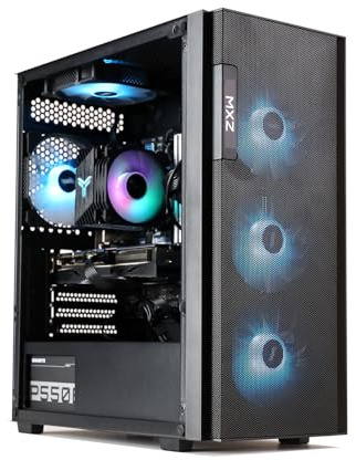 MXZ Computer desktop per PC da gioco, I5 12400F 4,4 GHz, RTX4060, 16 GB DDR4 3200, NVME 500 GB SSD, 6 ventole RGB, Win 11 Pro Ready (I5 12400F | RTX4060)