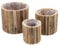 Holz Pflanztopf Natur im 3er Set - 23/20 / 14 cm - Blumen Übertopf Set mit Folie - Garten Deko Blumenschale Kräutertopf Pflanzkasten für den Außenbereich