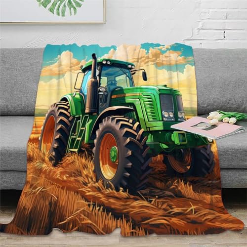 3D Drucken Blanket Traktor Wohndecke Microfaser Bequem Und Atmungsaktiv Schlafdecke Tagesdecke Weich Und Warme Für Teens Erwachsene 70x80inch(180x200cm)