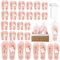 Breathffy 24 Pairs Wedding Flip Flops Bulk Slippers Flip Flops Women Wedding Sandals with Size Cards Drawstring Bags, Rose Gold, Small-X-Large