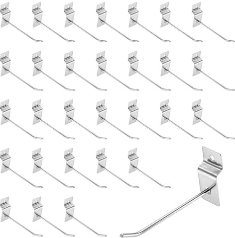 QUARKZMAN 100Pièces Crampons pour Panneaux Rainurés, Accessoires pour Panneaux Rainurés en Métal de 4 Pouces/100 mm, Crampons pour Panneaux Rainurés pour Exposition Commerciale (Argent)