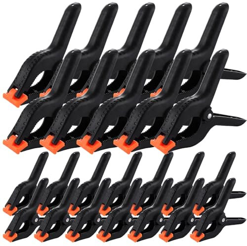 CYEER Clamps Set of 40, Heavy Duty Spring Clamps for Woodwork, 3 Inch 6 Inch Plastic Clips Spring Clips Backdrop Clips Plastic Clamps for DIY Projects, Photo Studios, Photo Background