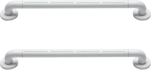 Pasamanos de baño, juego de 2 piezas Pasamanos de baño, tubo de acero inoxidable + material de nailon antibacteriano Versión mejorada con luz nocturna grande(60cm)