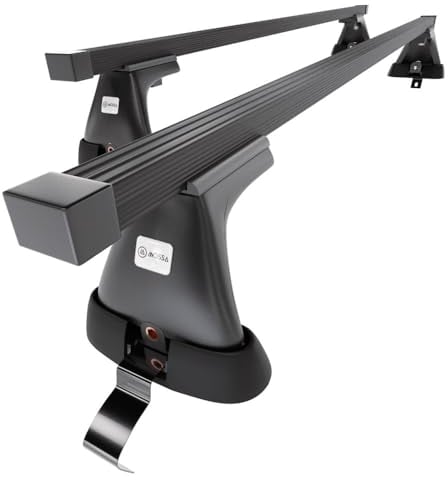 Mossa - Stahl-Dachträger kompatibel mit VW Volkswagen Passat B7 Limousine (2010-2014) - schwarz Dachträger Dachgepäckträger - ohne Montagelemente