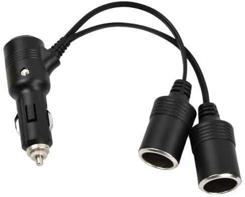 Zigarettenanzünder Verteiler, Zigarettenanzünder Stecker, 2 Wege Splitter Y Adapter, 12V/24V Buchse Zigarettenanzünder, 1 bis 2 KFZ Auto Zigarettenanzünder Stecker, für Auto Motorrad LKW Wohnmobil