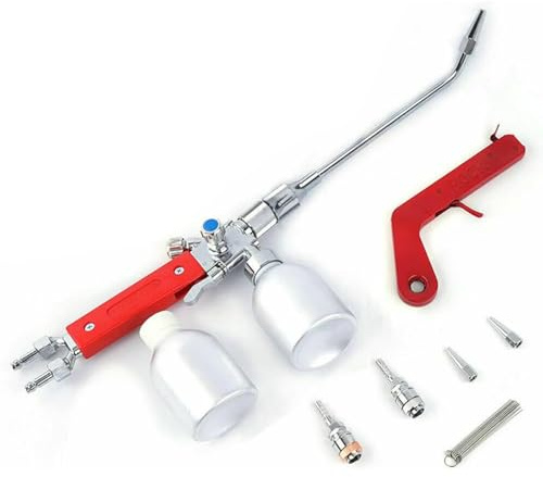 Metall Pulver Sprühen Schweißbrenner QH-1/h Spritzpistole Sauerstoff Acetylen Flamme Schweißpistole Flamme Schweißgerät Schneidwerkzeuge 430mm Mit 3 Schweissdüsen