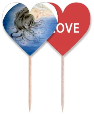Orchidee Fantasy Girl Chinesischer Stil Aquarell Zahnstocher Flagge Liebe Herz Etikett Cupcake Pick