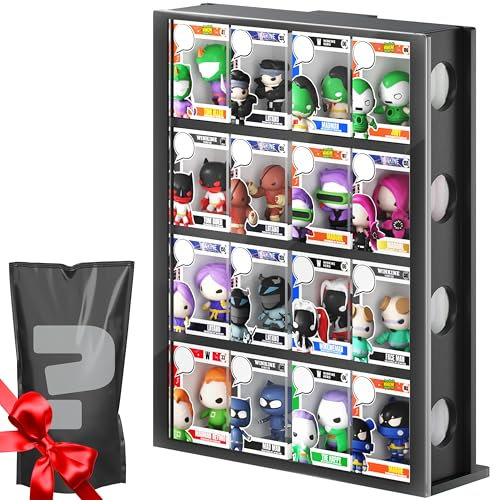 Winkine Bitty Protector aus Acryl, kompatibel mit Funko Pop, 4 Ebenen, transparentes Displayregal, Figurenständer, Harter Halter