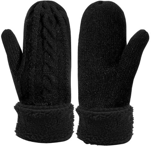 Capgoost Handschuhe Damen Winter Warme, Fäustlinge Damen, Super Dicke Gestrickt Fausthandschuhe, Thermo Gefütterte Handschuhe, Winterhandschuhe Strickhandschuhe Geschenk Weihnachts für Damen Mädchen
