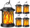 KOOPER Solar Lights Outdoor Garden, 4 Pack Hanging Solar Garden Lanterns with Realistic Flickering Flame LED, Waterproof Flame Effect Solar Garden Ornaments for Decoration Garden Pathway Patio