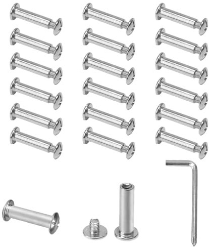 KINDPMA 20Sets M4 Cupboard Joining Bolts 25mm Connecting Screws Cabinet Connectors Furniture Connector Bolts Furniture Screws for Wardrobe Bookcases Shelves