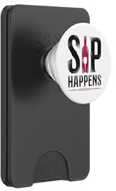 Sommelier Weintrinken Verkostung Wortspiel Vintage Sip Happens PopSockets PopWallet für MagSafe