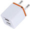 Cargador de pared USB de dos puertos para teléfonos, adaptador de enchufe de cubo de doble puerto USB - Adaptador de cargador - Cargadores portátiles seguros de pared para teléfono móvil, compactos de