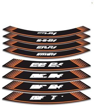 Ruota moto 8 Adesivi Per Pneumatici Moto Adesivi Decorativi Interni Per ER-6f Per ER6F Per ER 6f Adesivo Decalcomania(Orange)