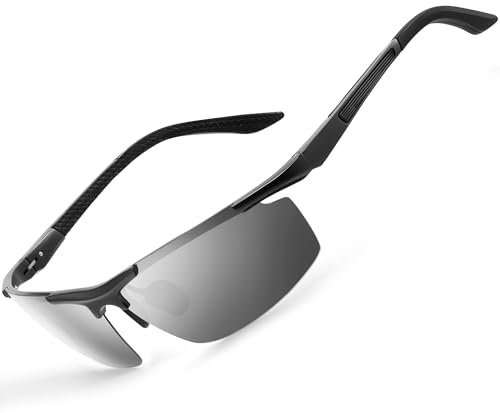 gesruny-Sonnenbrille-Herren-Damen-polarisiert-UV400-Blend Schutz-Al-Mg Metallrahmen-Rechteckig-Ultraleicht-Sonnenbrillen-Klassisch-Retro-Unisex-Outdoor sport brille für Fahren-Spiegel
