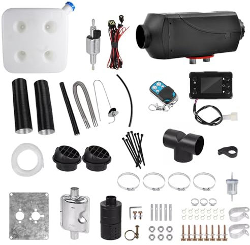 HALOYWB Chauffage à air Diesel 12 V 2 KW, Chauffage de Nuit Diesel avec télécommande et Moniteur LCD pour Camping-Car, Bus, Bateau, Voiture de Tourisme, caravanes, Camping-Cars