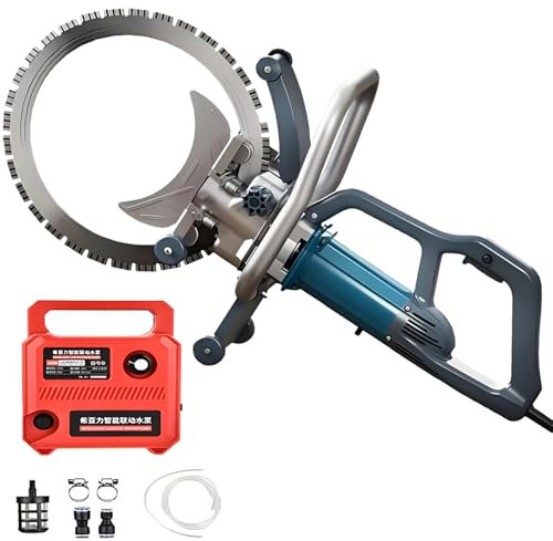 Beton-Trepansäge, 50 Cm Tiefe,Staubfreie Elektrische Trennringsäge Mit Automatischer Wasserkühlung | Bürstenloser Motor Mit 3000 U/Min Und Antivibrationsgriff | Wandnutwerkzeug,Cutting35cm