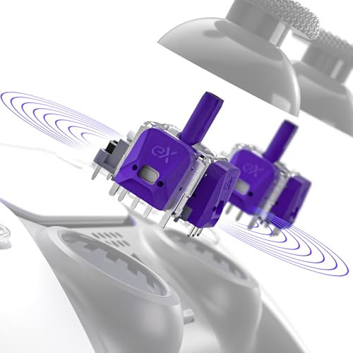 eXtremeRate eXhall Joystick pour ps5 Hall Effect,Joystick Analogique Remplacement pour ps5 Manette Thumbstick 3D Module Potentiomètre Anti-Drift avec Calibrage Carte FPC-Violette 120gf