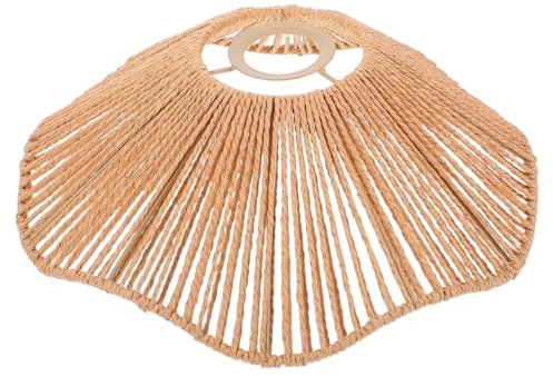 ABOOFAN Abat-jour Suspension Paille Tissée Main Chapeau De Style Vintage Diffuseur Lumière Douce Pour Salon Chambre Et Salle à Manger Couvre-lampe Décoratif Polyvalent