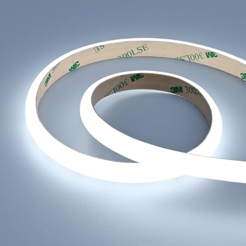 JOYLIT PRO+ Diffuse LED Streifen 24V 6000K 5M Wasserdicht 3300LM/M Hell | Milchweiß Beschichtete, Unsichtbare LEDs, Nahtloses Licht, CRI 90+ Kaltweiß, 256 LEDs/m, Dimmbar, Selbstklebend