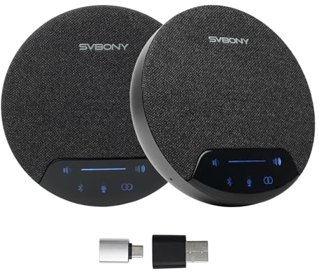 SVBONY O1 Altoparlante e Microfono (2 Pack)per Conferenze per 10-20 Persone