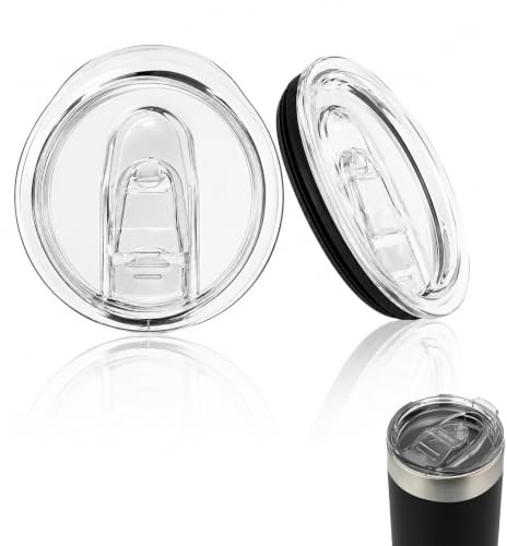 2Pcs 20oz Tumbler Replacement Lids, Sliding Flip Lid With Straight Sip Hole Skinny Tumbler Lids, Reusable Leak-Proof Car Travel Cup Covers for Mugs, Coolers, Coffee & Hot Drinks