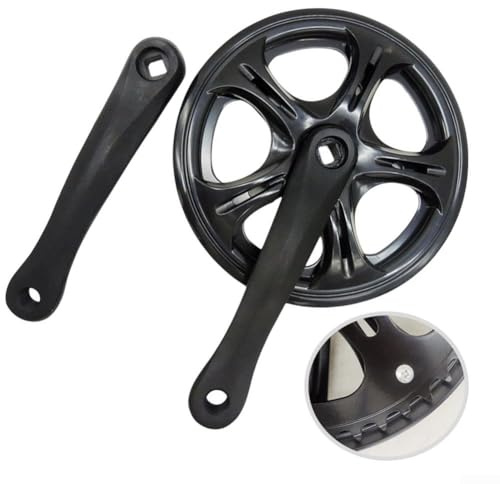 Plato de 48 dientes y bielas de 170 mm con agujero cuadrado para bicicletas plegables, diseñado para uso de velocidad única y velocidad variable (solo bielas de bicicleta)