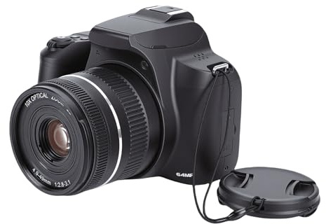 Tonysa 4K-Digitalkamera, 64 MP Vlogging-Kamera mit 10-fachem Optischen Zoom und 4-fachem Digitalzoom WLAN, für Fotografie und Videoaufzeichnung