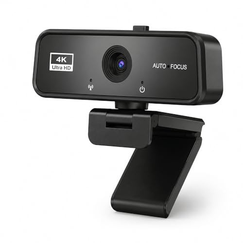 veorkide Webcam PC con Microfono UHD 4K - Web Camera PC USB Autofocus 30 FPS Videocamera Plug-and-Play per Streaming Professionale Laptop Desktop Skype Zoom Teams MacOS Windows Linux