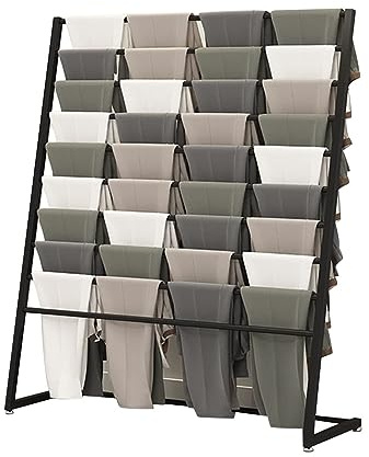 Silkeshalsduk displayställ – golvstående nizer för halsdukar kostymbyxor och tillbehör – hängande hylla för detaljhandel 80 x 40 x 14 cm – snygg förvaringslösning
