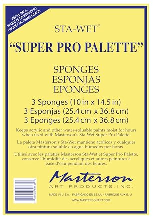 Masterson Sta-Wet Super Pro Refill Sponge, 10 X 14.5 inches, Package of 3 (1216.53)