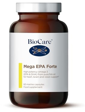 BioCare Mega EPA Forte, 60 Capsules | Omega-3 Rich Fish Oil (790mg EPA & 530mg DHA) per Daily Intake, Heart, Brain & Vision Support