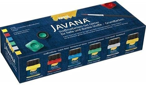 Javana Textil Glitterstofffarben, 6er-Set