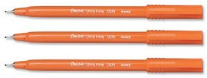 Pentel Ultra Fine Fineliner Pen 0.6mm Tip 0.3mm Line Black (Pack 12)