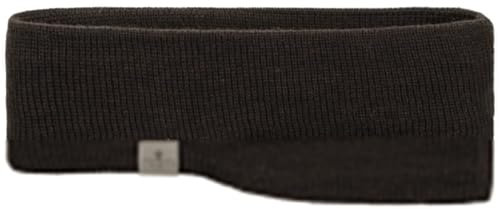 LIERYS Fine Merino Stirnband Damen/Herren/Kinder (7,5-10 cm breit) - Made in Germany - mit Merinowolle - Ohrenwärmer gefüttert mit Baumwolle - One Size (53-60 cm) - Herbst/Winter dunkelbraun One Size