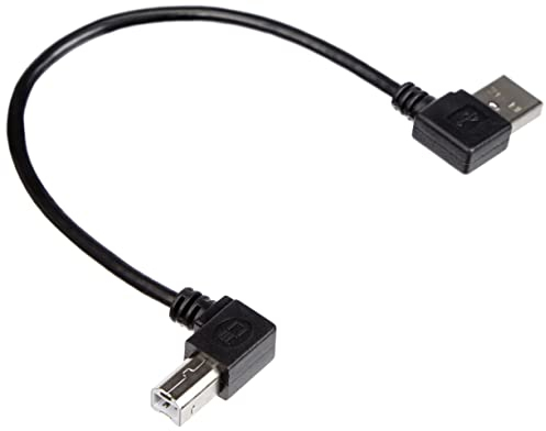 System-S USB A zu USB B Adapter Kabel 90° gewinkelt Datenkabel 90 Grad Winkelstecker Winkel 22 cm