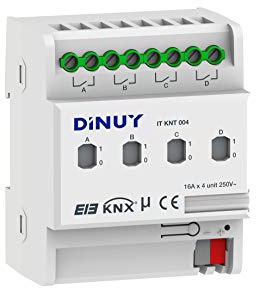 ACTUADOR DE CONMUTACIÓN MODULAR DE 4 CANALES 16A KNX