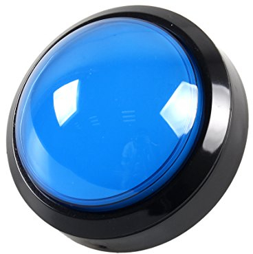 EG STARTS 4 Zoll 100mm Big Dome 12V LED Leuchttaster mit Mikroschalter für Arcade Machine Videospiele Parts (Blau)