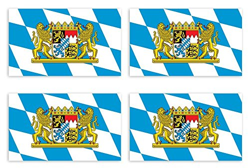 Kiwistar Aufkleber 4,5 x 2,3 cm Bayern - Bundesland Autoaufkleber Deutschland Flagge Länder Wappen Fahne Sticker Kennzeichen - Auto - Fahrrad - LKW