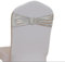 iEventStar Stretch Chair Bows With Buckle Slider Chair Bow Wedding Chair Decorations Chair Sashes(metallic silver, 10)