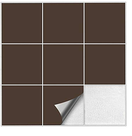 Kiwistar Adesivi per piastrelle, colore marrone satinato, 20 x 20 cm, 100 pezzi, piastrelle adesive