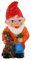 RAKSO Deko Figur Zwerg H 28 cm Gartenzwerg stehend mit Hase und Rübe Gartenfigur aus Kunststoff