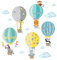 Little Deco Wandaufkleber Kinderzimmer Heißluftballon Tiere Junge I 2 A4 Bögen I Wandtattoo Wandsticker Ballon Babyzimmer Elefant Tiere Affen DL214-4