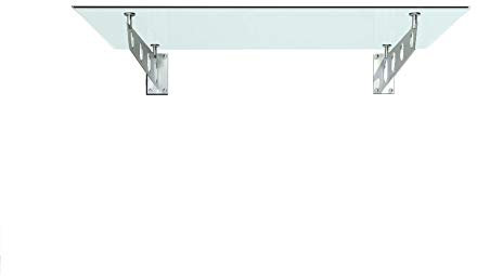 Glaszentrum Hagen - Typ-Milchglas - Glasvordach Vordach Pavillion Türvordach Haustürvordach VSG-Glas inkl. Edelstahlhalterung (120x90cm, S-Halter)