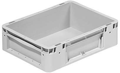 DieBoxfabrik Eurobehälter 400x300mm / 40x30cm | Verschiedene Höhen und Farben / Stapelbehälter | Stapelbox | Transportkiste | Transportbehälter | Premium-Qualität Made in Germany (120 mm, grau)