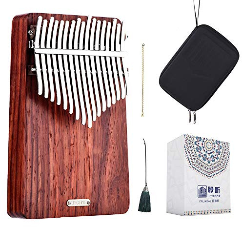 LingTing Kalimba 17 keys Thumb Piano Mbira Finger Piano Gift for Adult Beginners Professional（LT-K17A,wind whisperer)