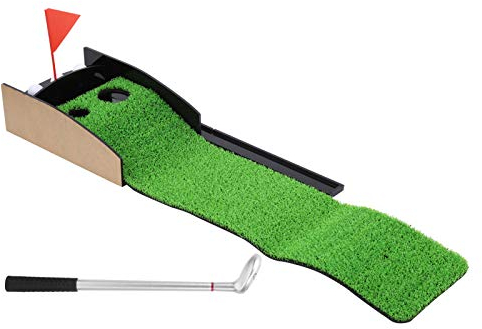 Bag Pen Set, Desktop Putting Green Kit Mini tragbare Büro Übungs-Trainingsmatte mit 1 Pen Putter