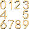 CREATCABIN 10 Pezzi Cassetta Postale Numeri 3 Pollici Porta Autoadesiva Numeri Civici Numeri Indirizzo Stradali Adesivi per Casa Stanza Fuori, 0 a 9 (Oro)