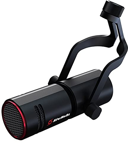 AVerMedia Live Streamer MIC 330 - Creators Cardioid Dynamic XLR Microphone for Live Streaming and Podcasting (AM330) ,Black