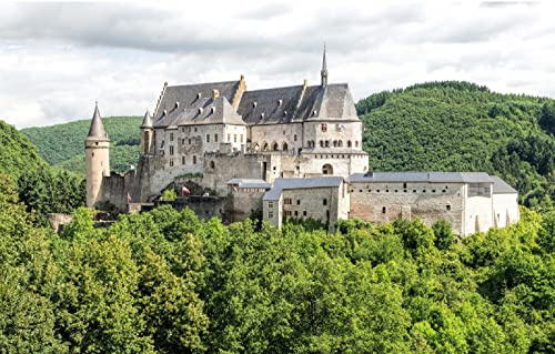 LHJOYSP Puzzle Welt Puzzel 1000 Teile Stadtschloss Luxemburg Vianden di Kirch Schloss Vianden 75x50cm